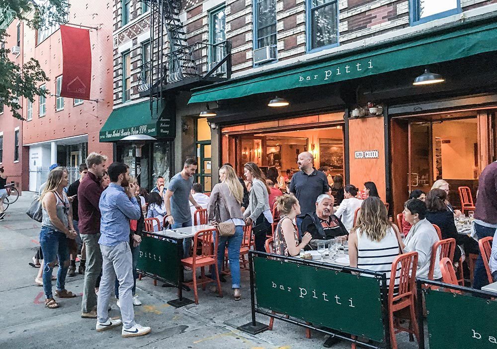 Terrace of Bar Pitti, a New York City restaurant