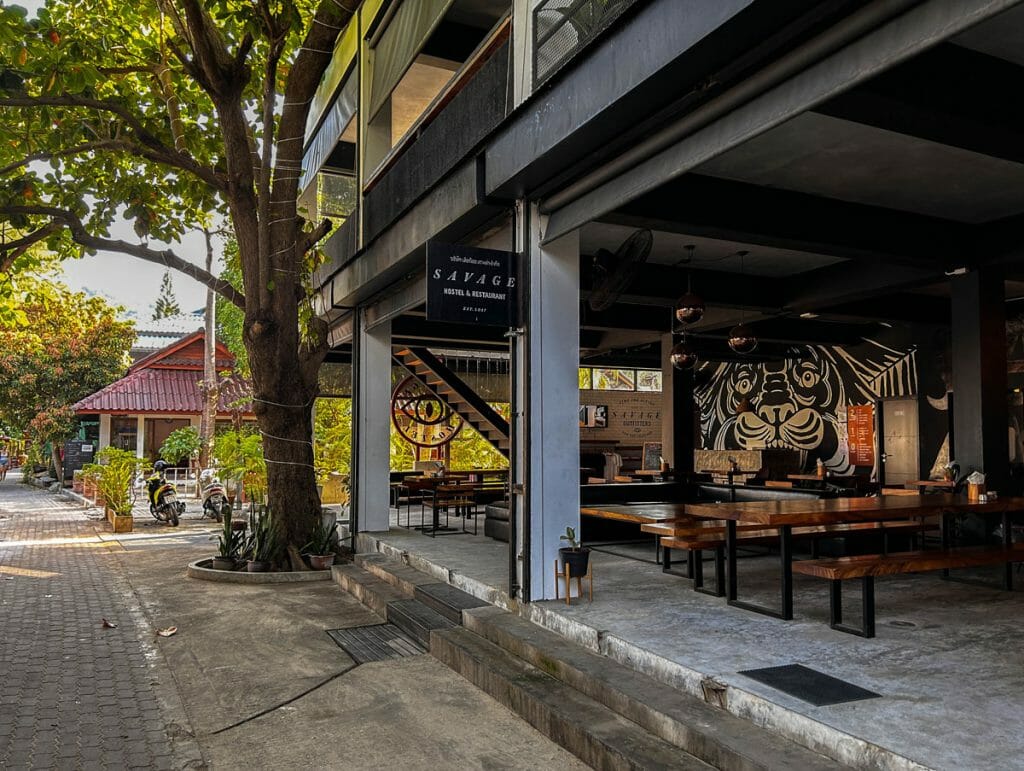 Savage hostel common area in Koh Tao
