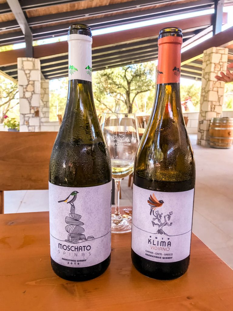Two bottles of Karavitakis wine